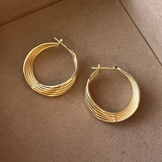 14K Solid Gold Round Statement Hoop Earrings EADN Lab-Grown Diamond USA, Canada, UK, Europe, EU, Australia, New Zealand, SG