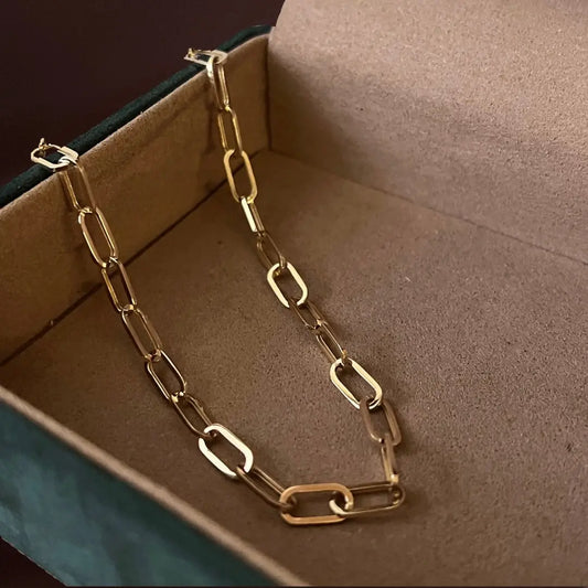 14K Solid Gold Statement Link Chain Necklace EADN Lab-Grown Diamond USA, Canada, UK, Europe, EU, Australia, New Zealand, SG
