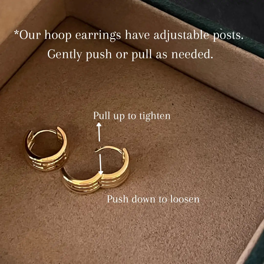 14K Solid Gold Triple Round Hoop Earrings EADN Lab-Grown Diamond USA, Canada, UK, Europe, EU, Australia, New Zealand, SG