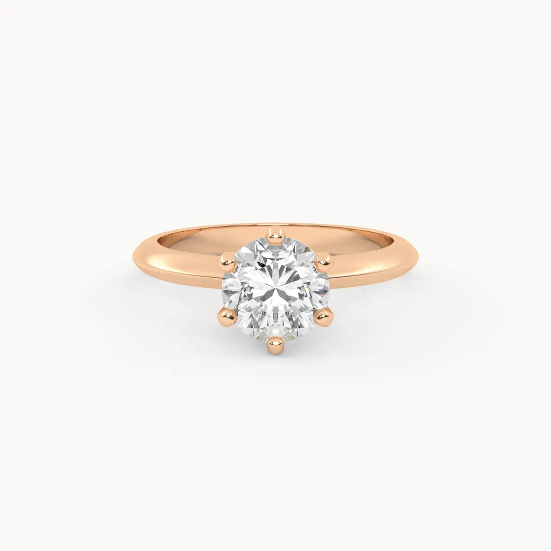 14K Solid Gold Moissanite Tiffany Solitaire 6-Prong Engagement Ring EADN Lab-Grown Diamond USA, Canada, UK, Europe, EU, Australia, New
