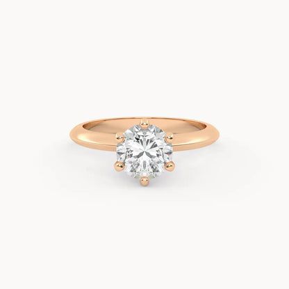 14K Solid Gold Moissanite Tiffany Solitaire 6-Prong Engagement Ring EADN Lab-Grown Diamond USA, Canada, UK, Europe, EU, Australia, New